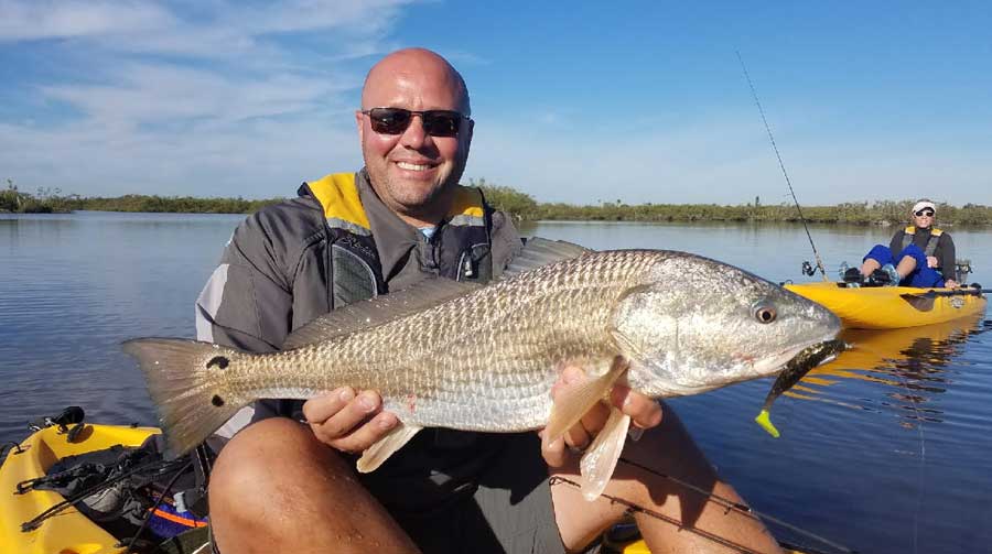 Nice redfish caught on the lagoon by kayak with Capt. Alex Gorichky