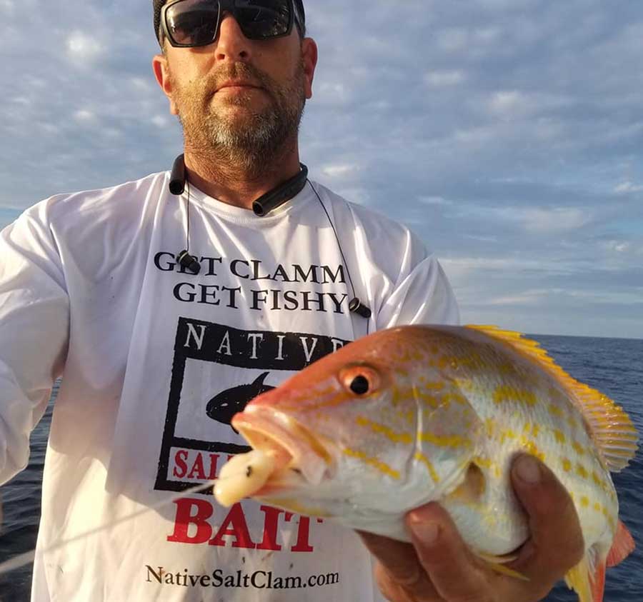 snapper caught on native salt clam bait