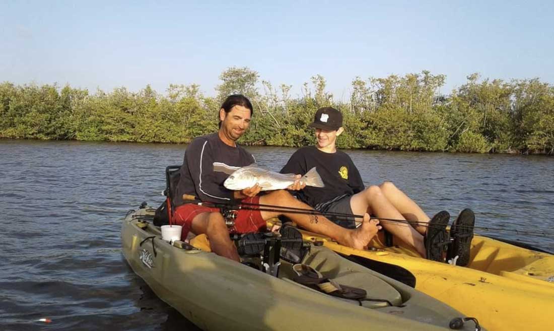 kayak fishing for redfish